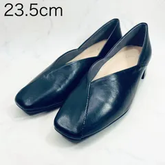 【新品 訳あり】イング　切り替えデザインローヒールパンプス　23.5㎝　黒のサムネイル