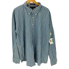トミーヒルフィガー TOMMY HILFIGER 80s TWO PLY コットン ボタンダウン マルチ ストライプ L/S シャツ ビックサイズ メンズ  XXL