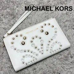 【美品】MICHAEL KORS マイケルコース 長財布 Wファスナー ホワイト レザー