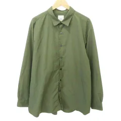 ユニフォームエクスペリメント uniform experiment UE-232014 SUPPLEX BAGGY SHIRT サプレックス バギー シャツ 長袖 プリント 薄手 3 約Lサイズ カーキ