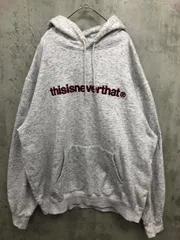 thisisneverthat ディスイズネバーザット 韓国ストリート ロゴ刺繍 プルオーバー パーカー sizeXL/グレー ■■◎メンズ