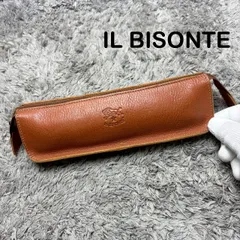 【美品】IL BISONTE イルビゾンテ ペンケース 筆箱 ブラウン レザー