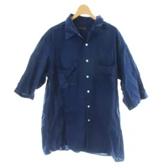 ブルーブルー BLUE BLUE シャツ 4 紺 ネイビー 細ストライプ柄 /AP