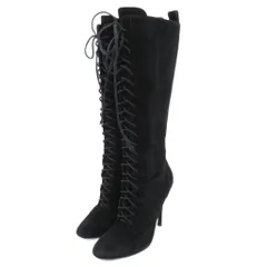 ジュゼッペザノッティデザイン GIUSEPPE ZANOTTI DESIGN ロングブーツ レースアップ スエードレザー 37 黒 ブラック /JS ■GY62のサムネイル