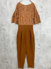 展示品■LAGUNAMOON ラグナムーン 031950303001-01 レースコンビハイウエストパンツドレス sizeS/キャメル ■■◎レディース