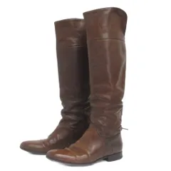 ブッテロ BUTTERO ロングブーツ レザー 茶 ブラウン 36 23cm 靴 ■TC