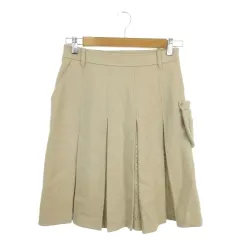 ミラショーン mila schon SPORTS スカート ウール 9 ベージュ プリーツ パンチング 膝丈 ポケット付き ゴルフ /AO26 ■GY61のサムネイル