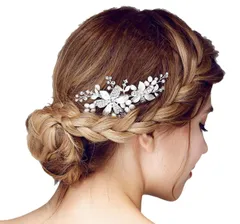 【J's select】豪華 ヨーロッパ調 花嫁 お花 パール ビジュー ヘッド ドレス 髪飾り ブライダル 結婚式 パーティー に (M)