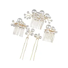 ヘッドドレス 髪飾り パールヘアピン ブライダルウェディング 普段使い/結婚式/ウェディング/パーティー/花嫁などの髪飾り用 3種類5本セット