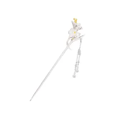 [Miaomyao] かんざし 簪 一本 和装 留袖 着物 浴衣 髪飾り スプリング フラワー 春の花 パール シルバー ヘアアクセサリー ミャオミャオ (フリージア)