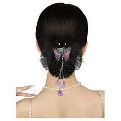 FASELE ヘアクリップ バレッタ 文芸復古 蝶 レース 刺? クリップ 髪飾り 髪留め 上品 クリスタル ヘアアクセサリー おしゃれ 結婚式 フォーマル 通勤 通学 パーティー お祝い 卒園式