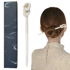 DY.2ten かんざし 一本挿し 簪 からませ飴型 シンプル 優雅 髪飾り べっ甲風 一本簪 普段使い 和装小物 浴衣 着物 団子 ヘアピン まとめ髪用 ヘアアクセサリー 収納ケース付き