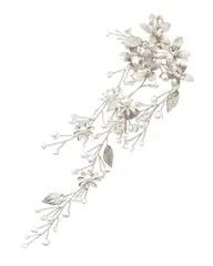 やわらかワイヤーヘッドドレス (シルバー) ウェディング ヘアアクセサリー 結婚式 髪飾り バックカチューシャ ブライダル ティアラ 披露宴 髪留め ヘアアクセ