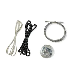 和装髪飾り4点セット 黒シルバー紐 水引き 銀箔