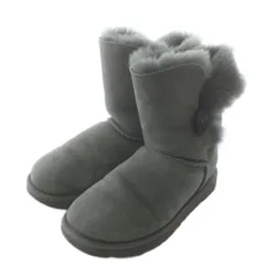 アグ オーストラリア UGG australia ベイリーボタン BAILEY BUTTON ムートンブーツ スエード ボア ショート US6 23㎝ グレー 5803 /XZ ■GY18