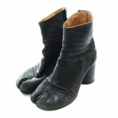 メゾンマルジェラ 22 Maison Margiela 22 足袋 TABI タビ ブーツ ショート チャンキーヒール ナッパレザー 36 23cm 黒 ブラック S58WU0260P3753T8013 ■GY19 /MQ