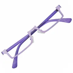 [KKD] レンズ無し 伊達 眼鏡 コスプレ 萌え メガネ アンダーリム ファッションメガネ アンダーフレーム メタル スクエア フレーム (パープル)