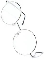 [ブリスレザー] シルバー×クリア 丸メガネ 丸眼鏡 伊達 メガネ 丸型 丸み ラウンド型 フルリム 縁あり メンズ レディース グラサン サングラス 度なし 色付き 透明 クリア 四角 ラウンド クロブチ 黒ぶち 黒縁 眼鏡 軽い 軽量 だてめがね 目にやさ