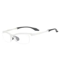 [ゾフ] スクエア型 メガネ｜スポーツ 運動用 軽量 ズレ落ち防止 大きめ おしゃれ 検眼調整 伊達メガネ 度付きレンズ交換 度あり 度なし 男女兼用 メンズ【ZA241054_10E1 ZA241054-10E1 ホワイト】【56□18-145】