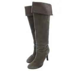 銀座かねまつ GINZA Kanematsu ロングブーツ シューズ ハイヒール 24.5cm カーキ /AE