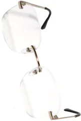 [ブリスレザー] ゴールド×クリア 伊達 メガネ 丸メガネ 丸眼鏡 丸型 丸み オーバル型 リムレス メンズ レディース フレーム無し フチなし グラサン サングラス 度なし 色付き 透明 クリア 四角 ボストン クロブチ 黒ぶち 黒縁 眼鏡 軽い 軽量 だて