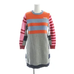 マルニ MARNI M00906 23AW ニットワンピース 長袖 ボーダー柄 ロゴ 10 マルチカラー ■GY44 /MQのサムネイル