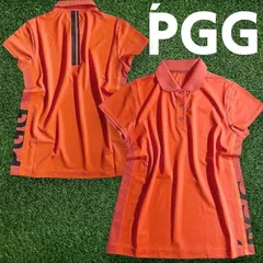 PGG by PEARLY GATES ピージージー パーリーゲイツ ゴルフ 吸水速乾×高通気性 6口鹿の子 サイドロゴ 無地 ストレッチ 半袖 ポロシャツ ゴルフウェア レディース 269-2260702 定価1.8万 オレンジ  ▲021▼50806w12