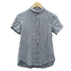 ワイズ Y's ヨウジヤマモト カジュアルシャツ 1 紺 ネイビー ストライプ柄 半袖 ラウンドカラー /SM13 ■GY61
