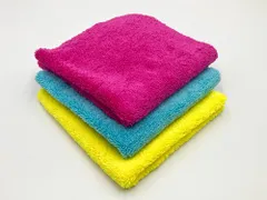 5枚set マイクロファイバークロス 40センチ×40センチ 350gsm ライトブルー ふんわり生地で洗車 ご家庭でも対応 ふち無し タイプ 洗車タオル