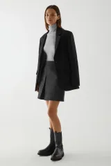 コス Aライン ウール プリーツ ミニ スカート