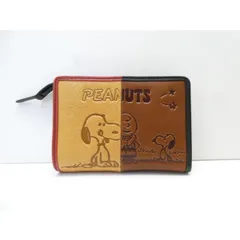 PEANUTS スヌーピー ブラウン 二つ折り財布 △WA6675