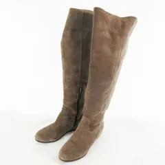 カリーノ carino 23.5ｃｍ ニーハイ ロング ブーツ スウェード レザー ブラウン系 茶系 革靴