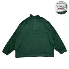 Vintage ヴィンテージ FleeceJacket フリースジャケット HalfZip ハーフジップ EmbroideredLogo 刺繍ロゴ One-point ワンポイント Polyester ポリエステル Green グリーン 緑 L