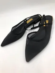 letalon ルタロン GRISE ポインテッドメッシュスリングバック サンダル size24.5/黒 ■■◎レディース
