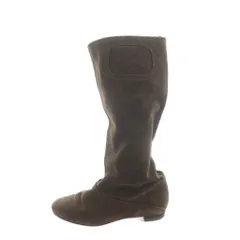 サルヴァトーレフェラガモ Salvatore Ferragamo ロングブーツ ラウンドトゥ スエード 5.5 22.5cm 茶 ブラウン ■GY11 /MQ