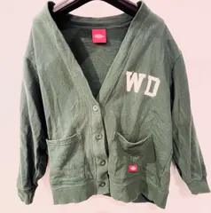 Dickies カーディガン グリーン WDロゴ ゆるだぼ 古着 ストリート 人気