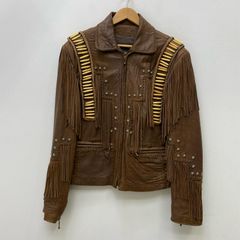 80sフランス古着【革ジャンウエスタンレザージャケット】フリンジ