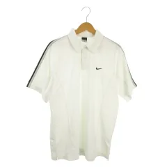 ナイキ NIKE DRI-FIT UV ゴルフウェア ポロシャツ XL 白 ホワイト 半袖 サイドライン /AO25 ■GY61