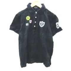 パーリーゲイツ PEARLY GATES ゴルフウェア ポロシャツ 4 紺 ネイビー タータンチェック柄 ロゴワッペン 半袖 /YS11 ■GY58