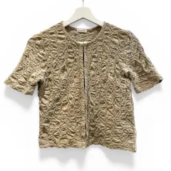 美品 steven alan スティーブンアラン シュリンクジャージー ハーフスリーブカーディガン ベージュ コットン混 日本製 フロントホック 半袖 ショートボレロ 伸縮性 ユナイテッドアローズ レディース 夏 ゴーゴー古着マルイ北千住店 草3623のサムネイル