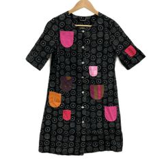 Marimekko イロイネンタッキ 総柄 半袖 ロング ワンピース 北欧 古着