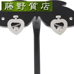 （クリーニング済）フレッド FRED プリティ ウーマン ハート ダイヤ ピアス K18 WG ホワイトゴールド × ダイヤモンド イヤリング 8B0311 証明書 箱 ダイヤモンドピアス レディース ブランド 中古 ダイヤピアス フレッド ピアス 8692