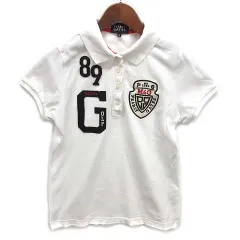 パーリーゲイツ PEARLY GATES カノコ ポロシャツ コットン ワッペン 半袖 ホワイト 白 0 ゴルフ