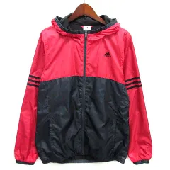 アディダス adidas SC 裏トリコット起毛 ウィンドパーカー ジャケット ジップアップ AZ7384 レッド ブラック 赤 黒 L