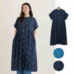 SOULEIADO ソレイアード リネン 総柄 ロングワンピース トゥモロー