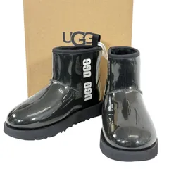【未使用・美品】UGG アグ Classic Clear Mini クラシック クリア ミニ ショートブーツ レインブーツ 22cm ブラック レディース 箱付き