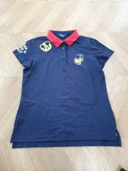 ディズニー ミッキーマウス Pluto 半袖 カラーTシャツ ネイビー