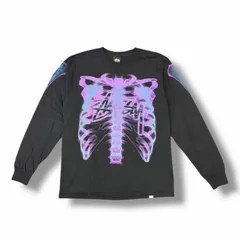 STUSSY Rib Cage LS Tee 3M Reflective Print 長袖tシャツ カットソー ステューシー AXKT774 ブラック M （10495M）