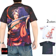 XL】抜刀娘 美麗 MIREI 和柄 天使 刺青 半袖Tシャツ 刺青ガール 黒 