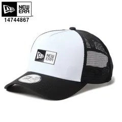 NEW ERA ニューエラ 14744867 9FORTY A-Frame トラッカー Box Logo オプティックホワイト ブラック キャップ 帽子 ニューエラキャップ ユニセックス メッシュキャップ スナップバック ボックスロゴ カーブドバイザー 新品